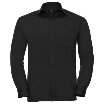 Long sleeve polycotton easycare poplin shirt