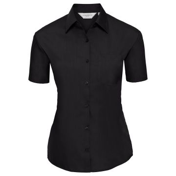 Women's short sleeve polycotton easycare poplin shirt