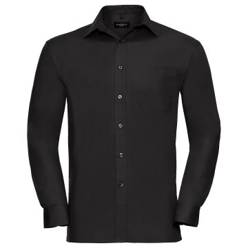 Long sleeve pure cotton easycare poplin shirt