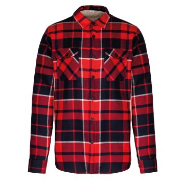 Sherpa-lined checked shirt jacket