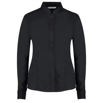 Women's mandarin collar shirt long-sleeved (tailored fit)