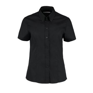 Women's corporate Oxford blouse short-sleeved (tailored fit)