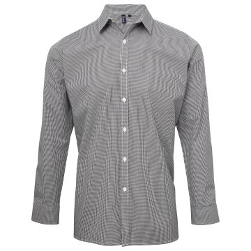 Microcheck (Gingham) long sleeve cotton shirt