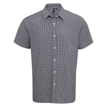 Microcheck (Gingham) short sleeve cotton shirt