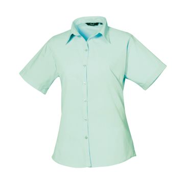 Women's short sleeve poplin blouse