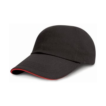 Junior low-profile heavy brushed cotton cap with sandwich peak