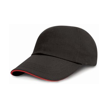 Low-profile heavy brushed cotton cap with sandwich peak