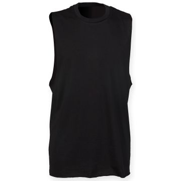 High neck slash armhole vest