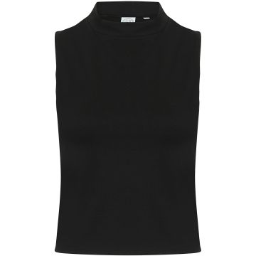 Women's high neck crop vest