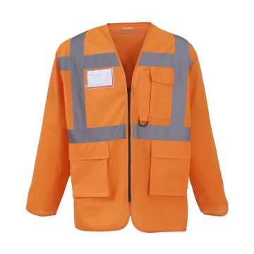 Hi-vis executive long sleeve waistcoat (HVJ800)