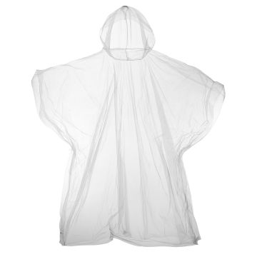 Kids emergency hooded plastic poncho - Clear - One size