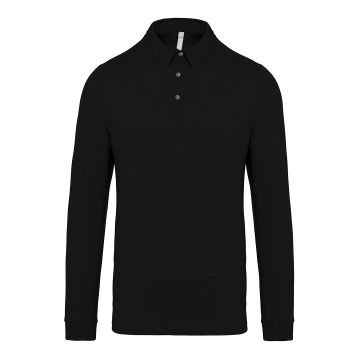 Jersey knit long sleeve polo shirt