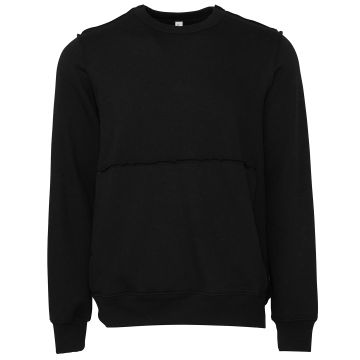 Unisex raw-seam crew pullover